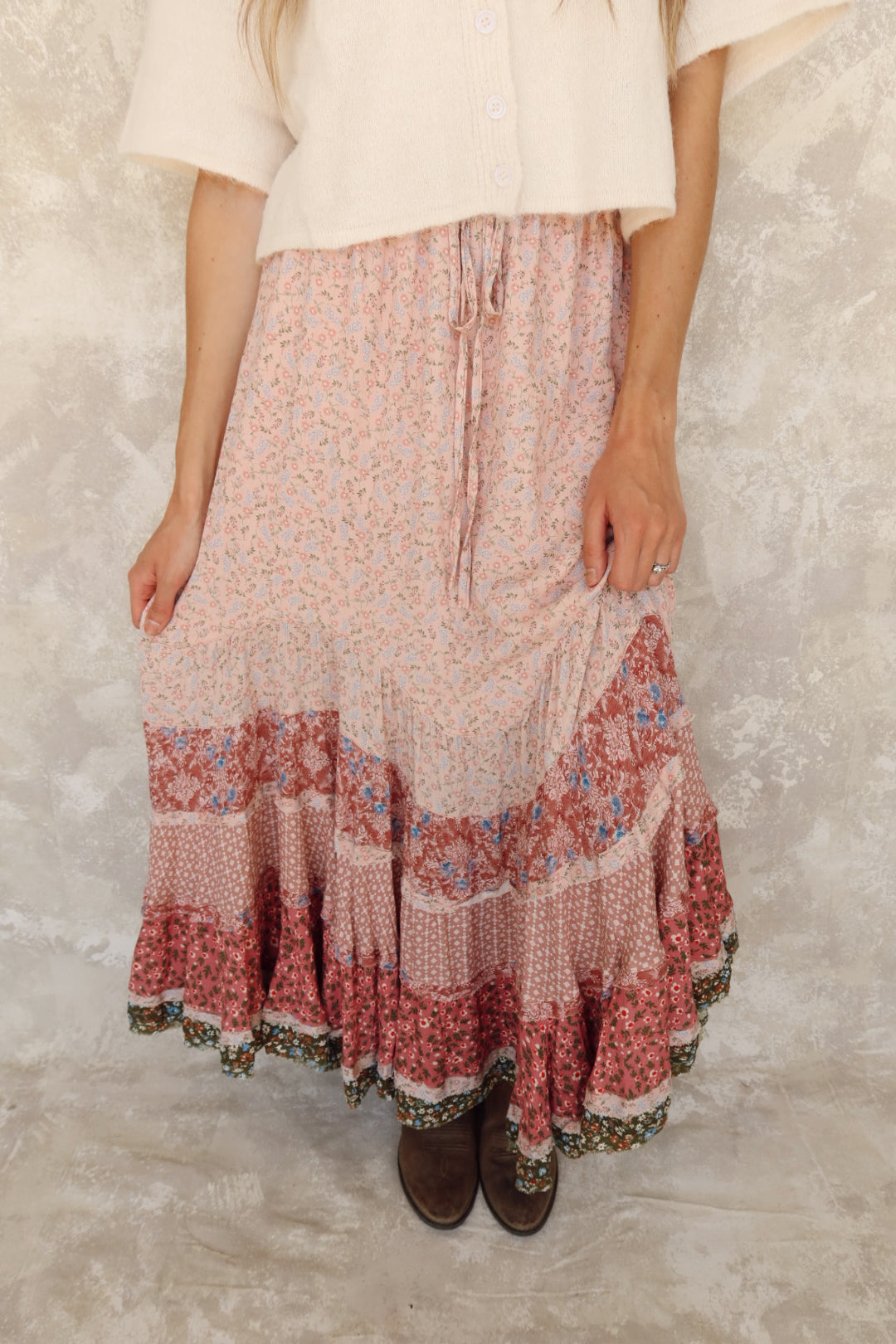 Lily Flowy Patterned Maxi Skirt