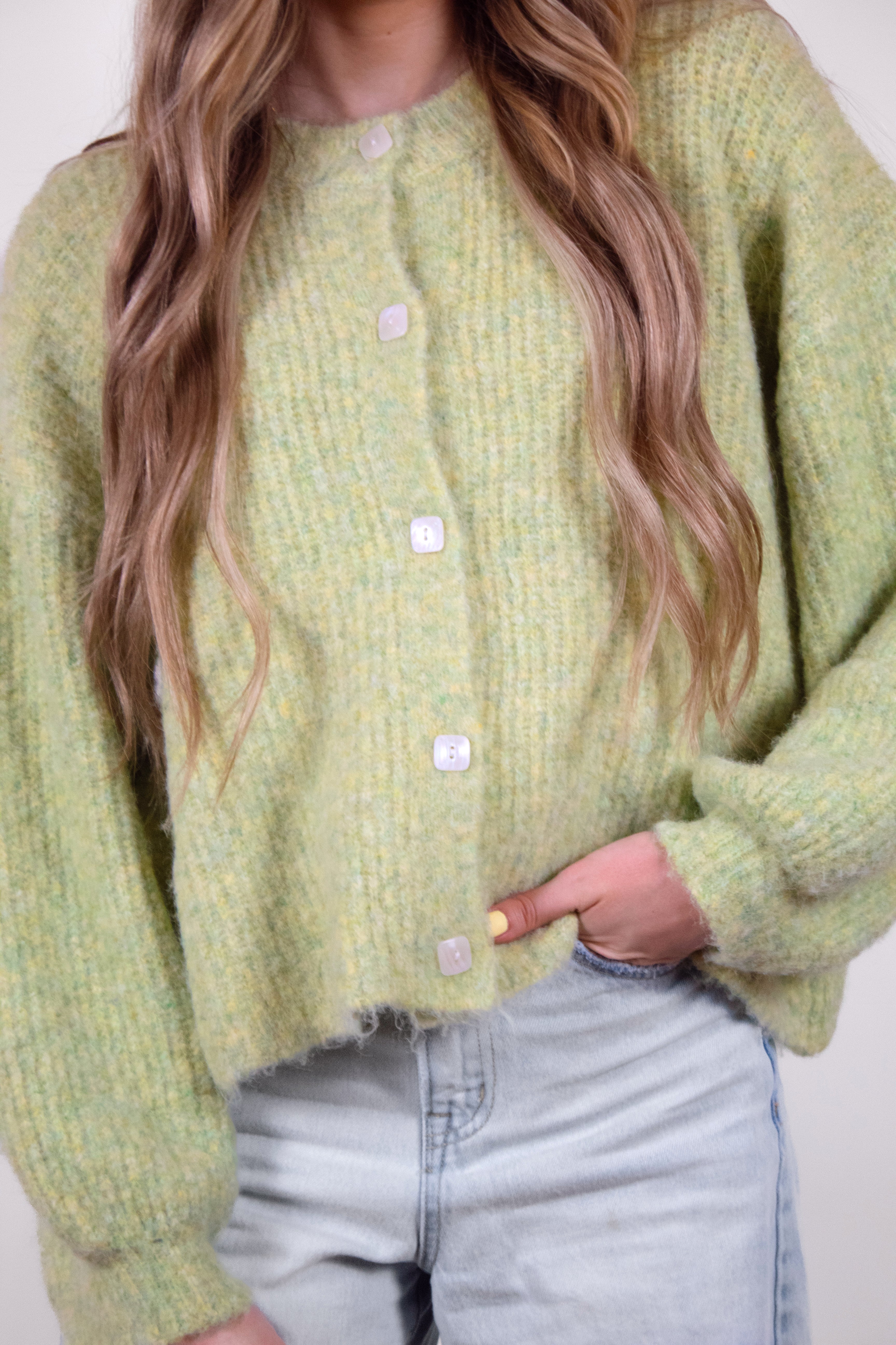 Oversized Balloon Sleeve Cardigan in Green – McCall Avenue