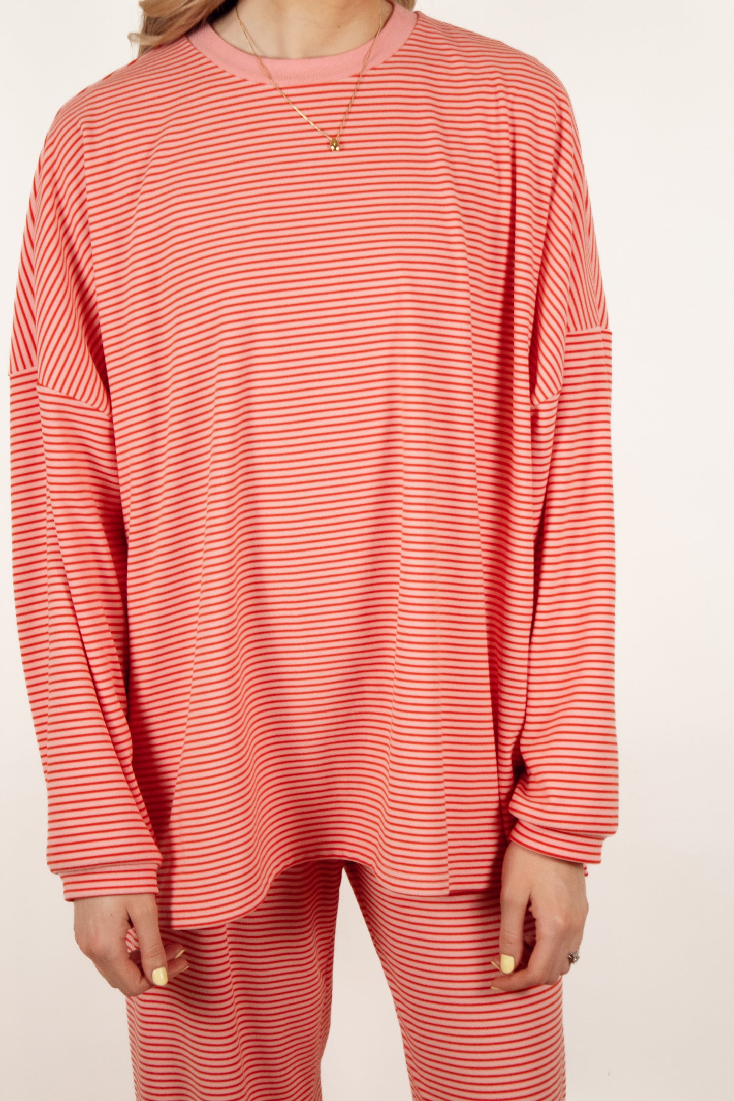 Pink Striped Matching Lounge Set